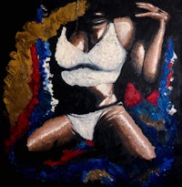 a painting of a woman in a bikini